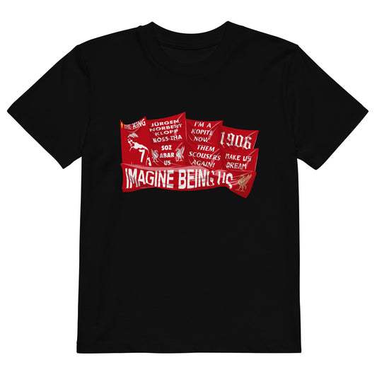 Famous Flags of the Kop Kids T-Shirt - Anfield Attire