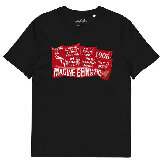 Famous Flags of the Kop T-Shirt - Liverpool FC Spion Kop tee front view