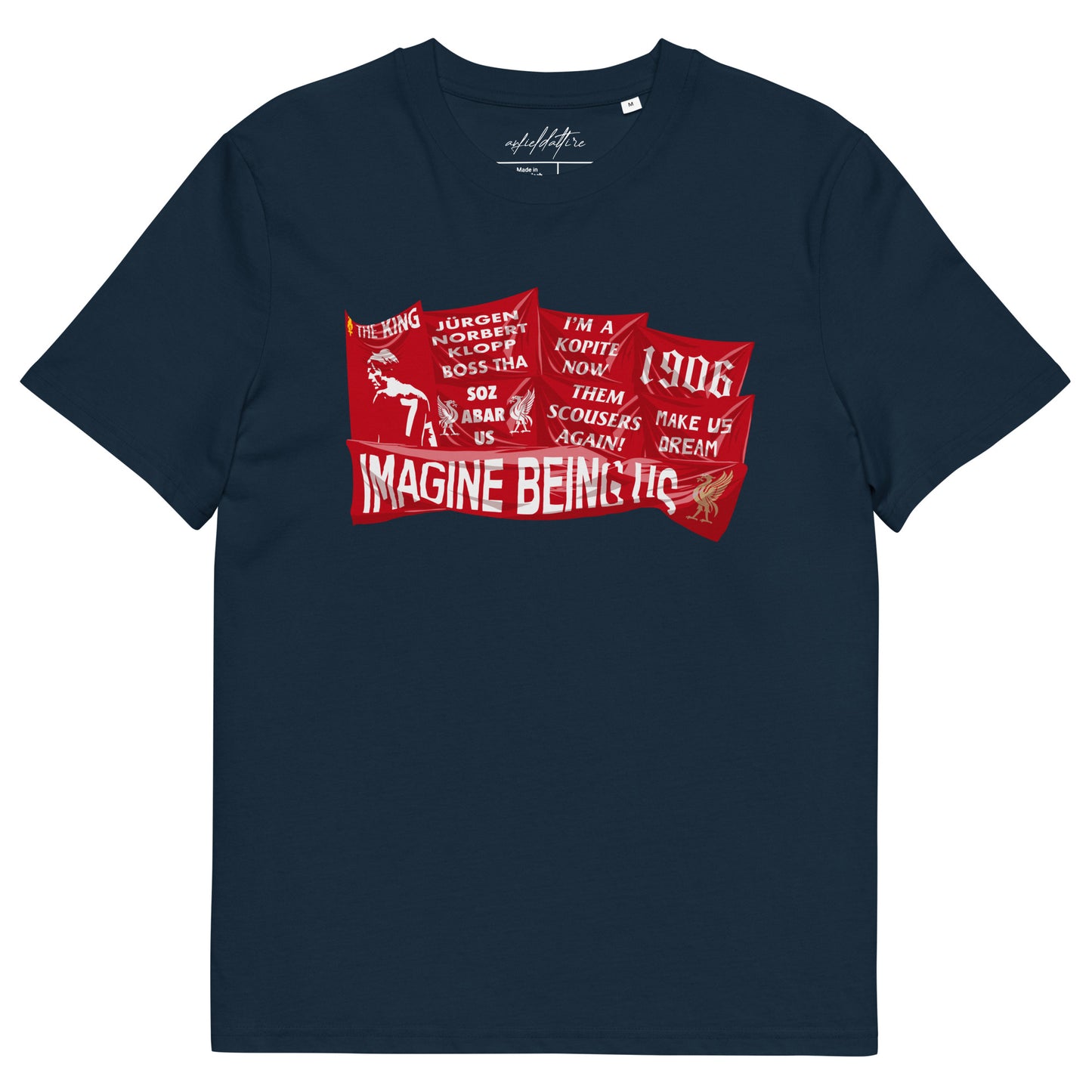Famous Flags of the Kop T-Shirt - Liverpool FC Spion Kop tee back view