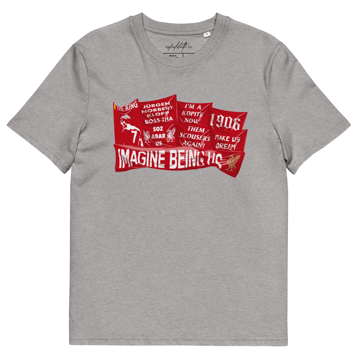 Famous Flags of the Kop T-Shirt - Liverpool FC Spion Kop tee detail view